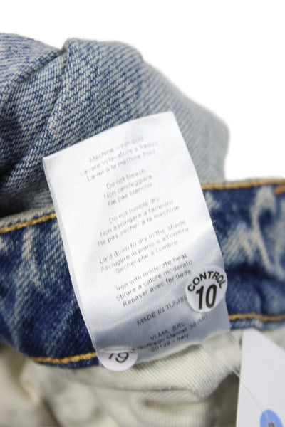 Icon Denim Womens Wide-Leg Mid Rise Jeans Blue Size 28