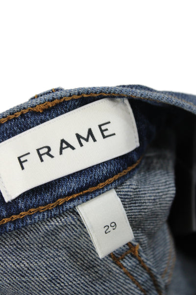 Frame Mens Straight Jeans Blue Cotton Button Size 29