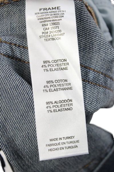 Frame Mens Straight Jeans Blue Cotton Button Size 29