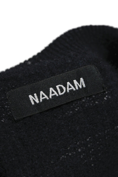 Naadam Mens Black 100% Cashmere Crew Neck Pullover Sweater Solid Size M