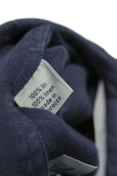 Hartford Men's Long Sleeves Button Down Shirt Navy Blue Size M