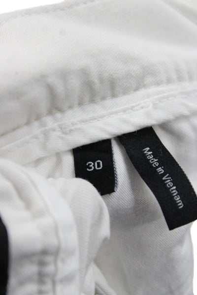 Theory Mens Chino Pants White Button Closure Size 30