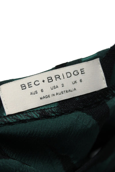 Bec & Bridge Women One Shoulder Camisole Animal Print Black Zip Size 2