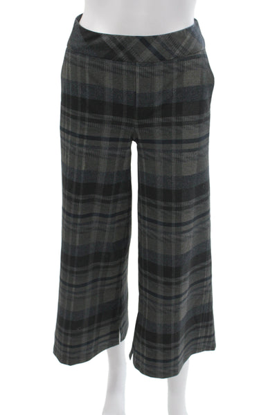 I Love Tyler Madison Women Cropped Plaid Gray Pull On Pants Petite Size XS