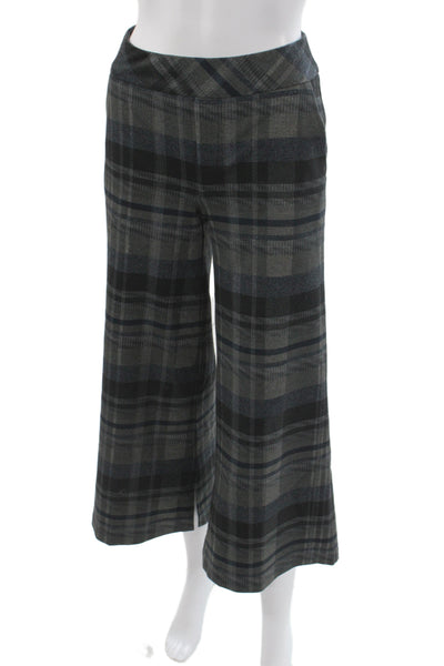 I Love Tyler Madison Women Cropped Plaid Gray Pull On Pants Petite Size XS