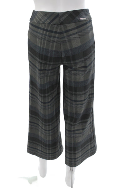 I Love Tyler Madison Women Cropped Plaid Gray Pull On Pants Petite Size XS