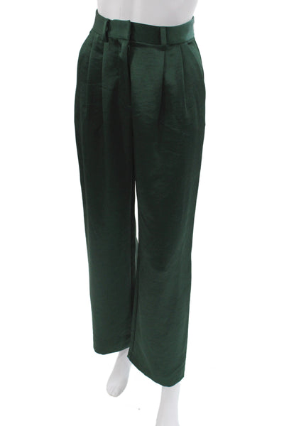 Bec & Bridge Womens Green Dress Pants Button Closure Size 2