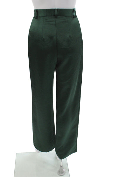 Bec & Bridge Womens Green Dress Pants Button Closure Size 2