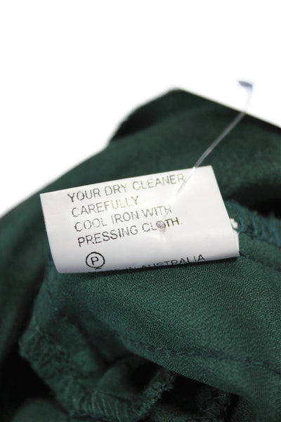 Bec & Bridge Womens Green Dress Pants Button Closure Size 2