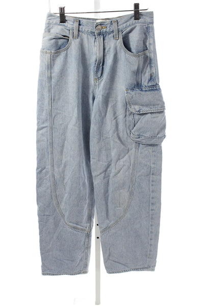Agolde Women Cargo Wide Leg High Rise Blue Cotton Jeans Size 23