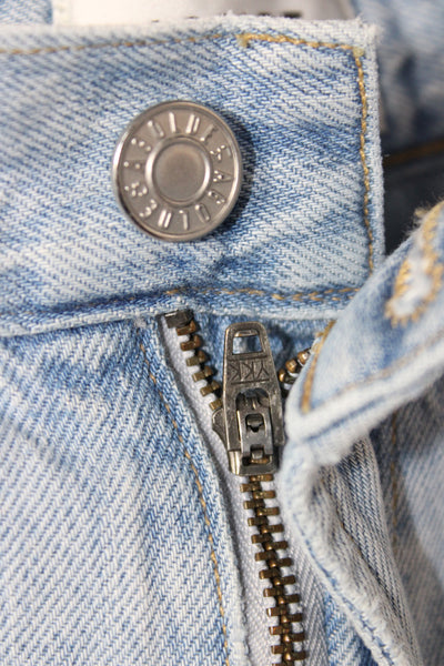 Agolde Women Cargo Wide Leg High Rise Blue Cotton Jeans Size 23