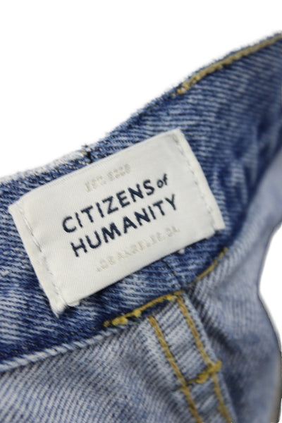 Citizens of Humanity Women Straight Jeans Blue High Rise Cotton Size 23