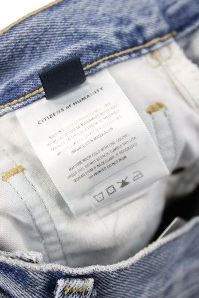 Citizens of Humanity Women Straight Jeans Blue High Rise Cotton Size 23
