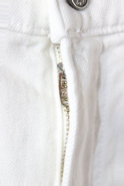 Grlfrnd Womens White High Rise Skinny Jeans Button Fly Inseam 24 Size 24