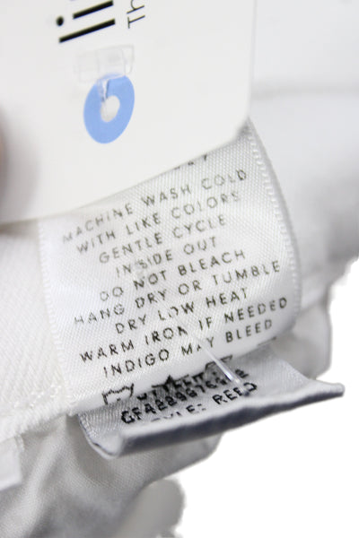 Grlfrnd Womens White High Rise Skinny Jeans Button Fly Inseam 24 Size 24