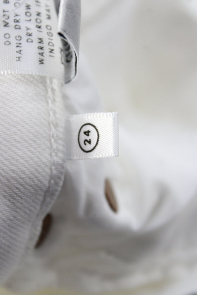 Grlfrnd Womens White High Rise Skinny Jeans Button Fly Inseam 24 Size 24