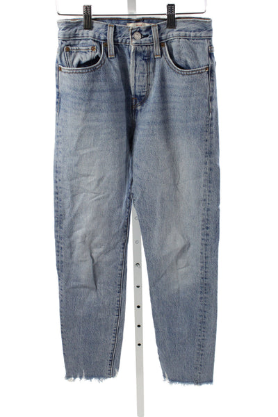Levi Strauss & Co Women Cropped Blue Jeans Mid Rise Size 24
