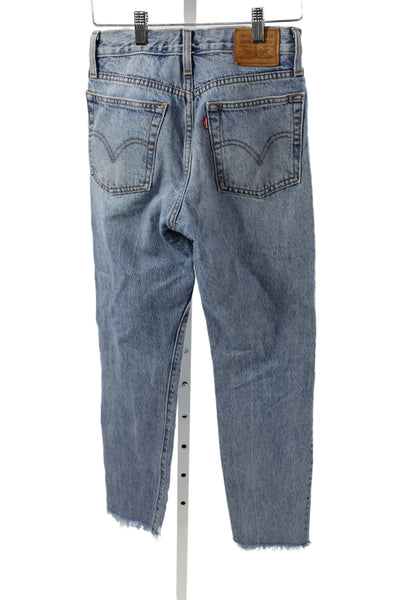 Levi Strauss & Co Women Cropped Blue Jeans Mid Rise Size 24