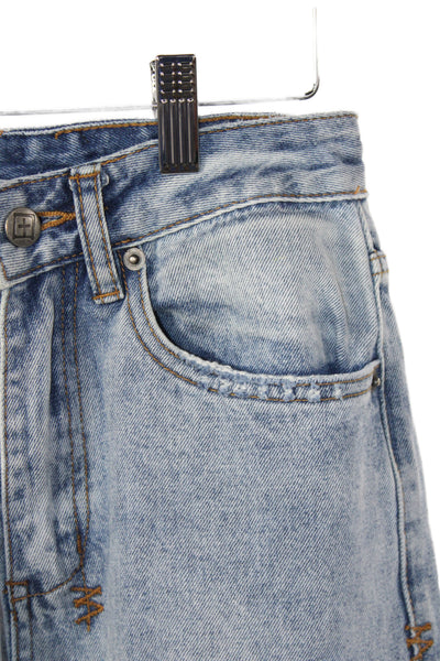 Ksubi Womens Straight High Rise Blue Jeans Button Fly 28 Inseam Size 26