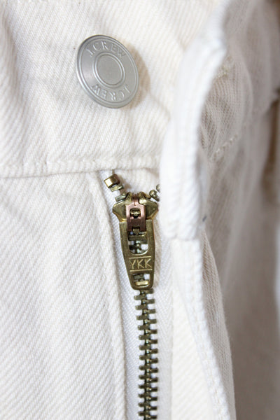 J Crew Women Ivory Straight Carpenter Jeans High Rise Tall Size 29