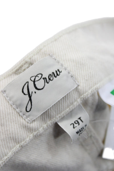 J Crew Women Ivory Straight Carpenter Jeans High Rise Tall Size 29