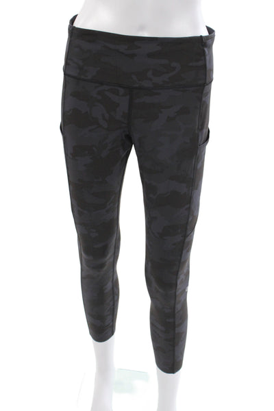Lululemon Women Cropped Black Camo Leggings Size 10