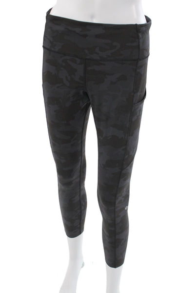 Lululemon Women Cropped Black Camo Leggings Size 10