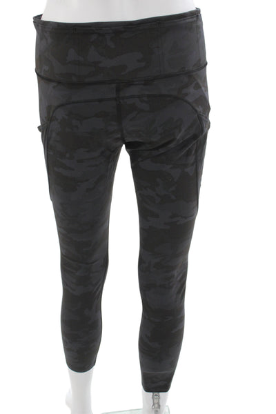 Lululemon Women Cropped Black Camo Leggings Size 10