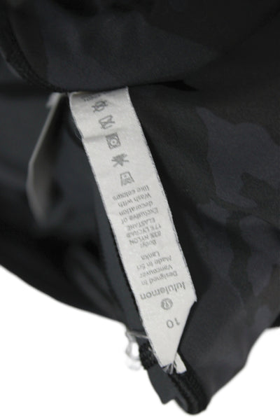 Lululemon Women Cropped Black Camo Leggings Size 10