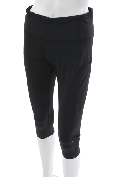 Lululemon Womens Black Capri Leggings Nylon Athleisure Size 10