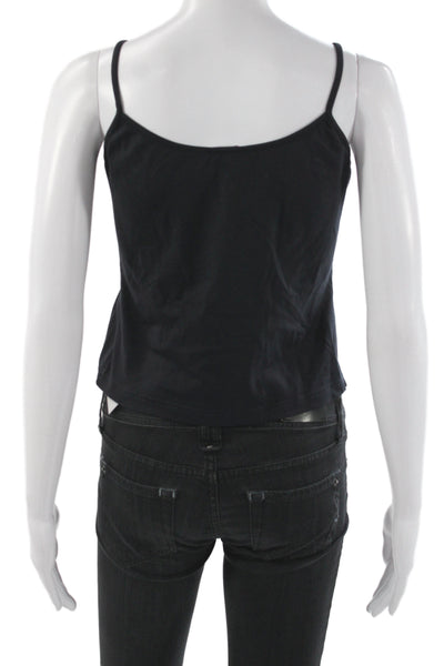 Leggiadro Womens Camisole Black Scoop Neck Sleeveless 90% Cotton Size L