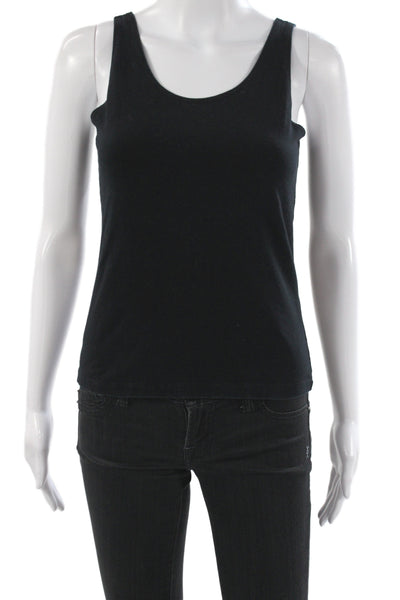 Leggiadro Womens Camisole Black Scoop Neck Sleeveless 90% Cotton Size L