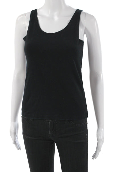 Leggiadro Womens Camisole Black Scoop Neck Sleeveless 90% Cotton Size L