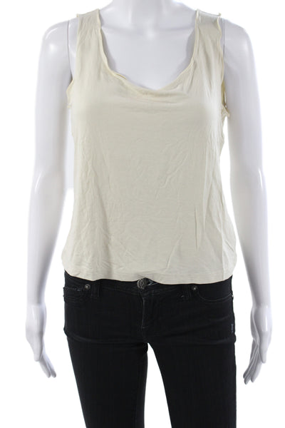 Armani Collezioni Women Beige Basic Scoop Neck Tank Size 42