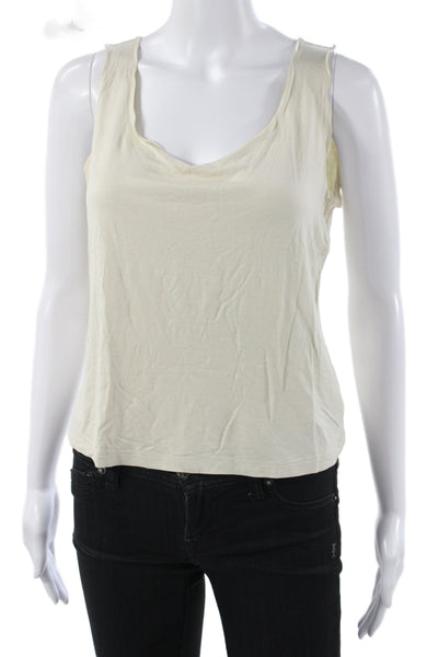 Armani Collezioni Women Beige Basic Scoop Neck Tank Size 42