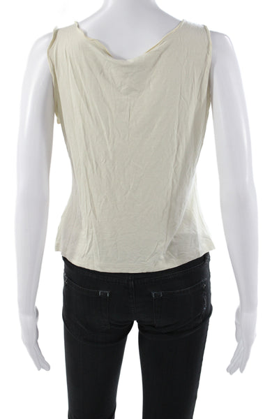 Armani Collezioni Women Beige Basic Scoop Neck Tank Size 42