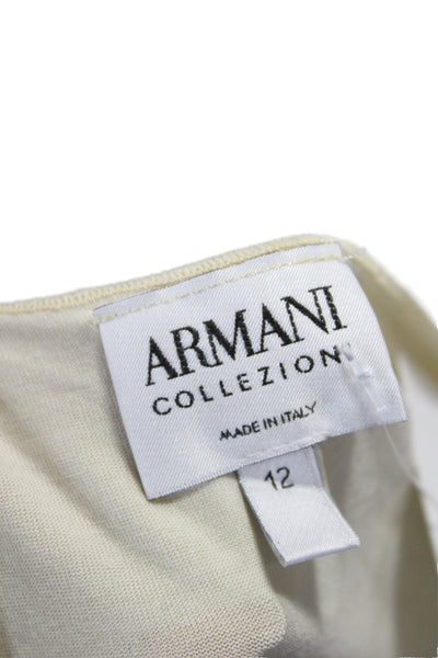 Armani Collezioni Women Beige Basic Scoop Neck Tank Size 42