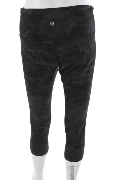 Lululemon Women Black Camo Capri Leggings Size 10