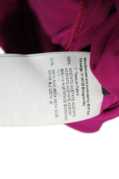 Les Copains Women Basic Pink Collared Button Long Sleeve Blouse Size 44
