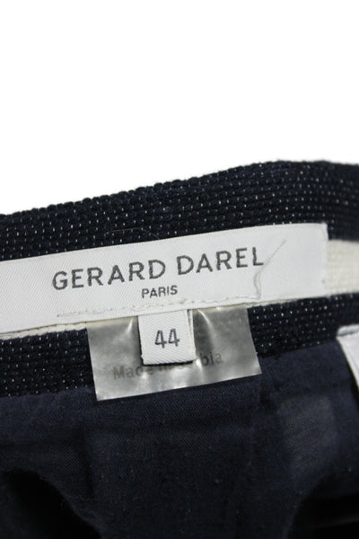 Gerard Darel Women Black Striped Pencil Skirt Knee Cotton Nautical Size 44