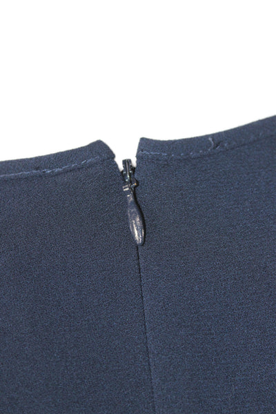 Gerard Darel Women Basic Sleeveless Tank Blue Round Neck Zip Size 36