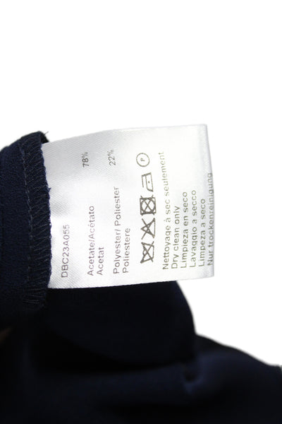 Gerard Darel Women Basic Sleeveless Tank Blue Round Neck Zip Size 36