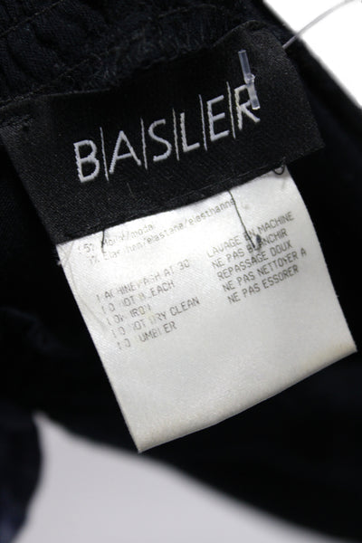 BASLER Women Basic Black Modal Mock Neck Long Sleeve Blouse Size 38