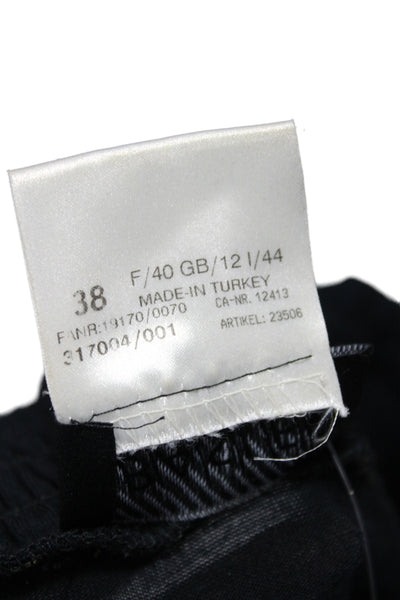 BASLER Women Basic Black Modal Mock Neck Long Sleeve Blouse Size 38