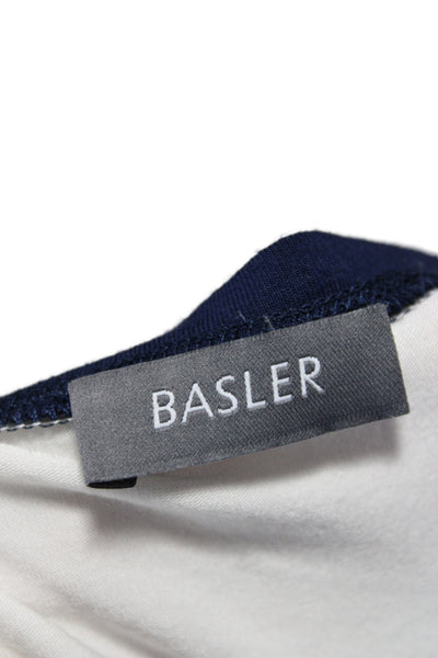 BASLER Womens Basic Blue Scoop Neck Colorblock T-Shirt Viscose Size 38