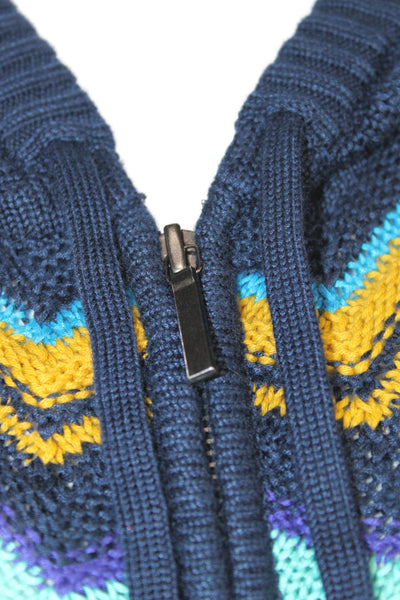 Missoni for Target Womens Blue Chevron High Neck Long Sleeve Cardigan Rayon Size