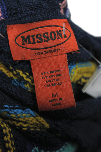 Missoni for Target Womens Blue Chevron High Neck Long Sleeve Cardigan Rayon Size