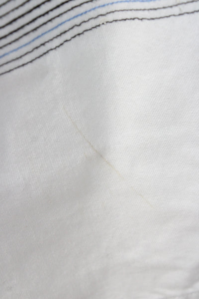 Marc By Marc Jacobs Womens Cropped High Waist Geometric White Jeans Size 31
