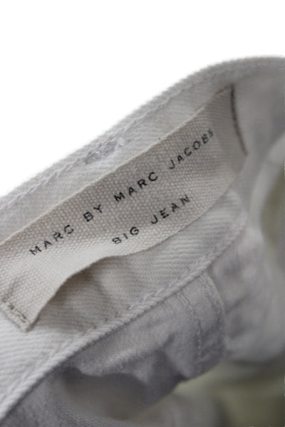 Marc By Marc Jacobs Womens Cropped High Waist Geometric White Jeans Size 31