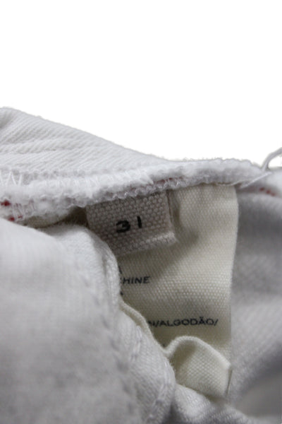 Marc By Marc Jacobs Womens Cropped High Waist Geometric White Jeans Size 31